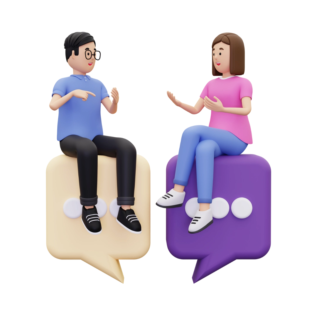 Customer support team communicating